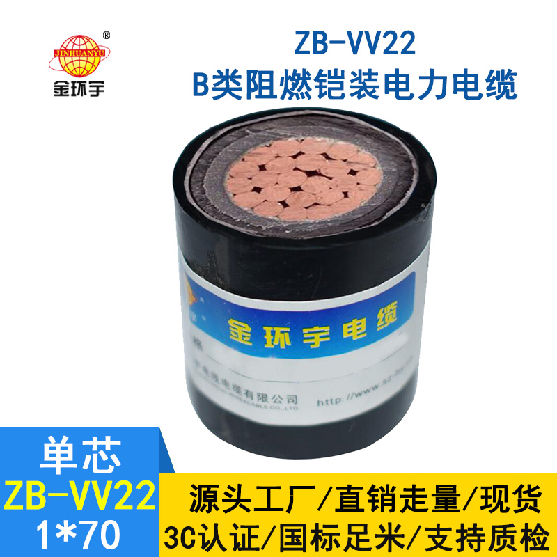 金環(huán)宇電纜 vv22鎧裝電力電纜 ZB-VV22-70平方 阻燃電纜